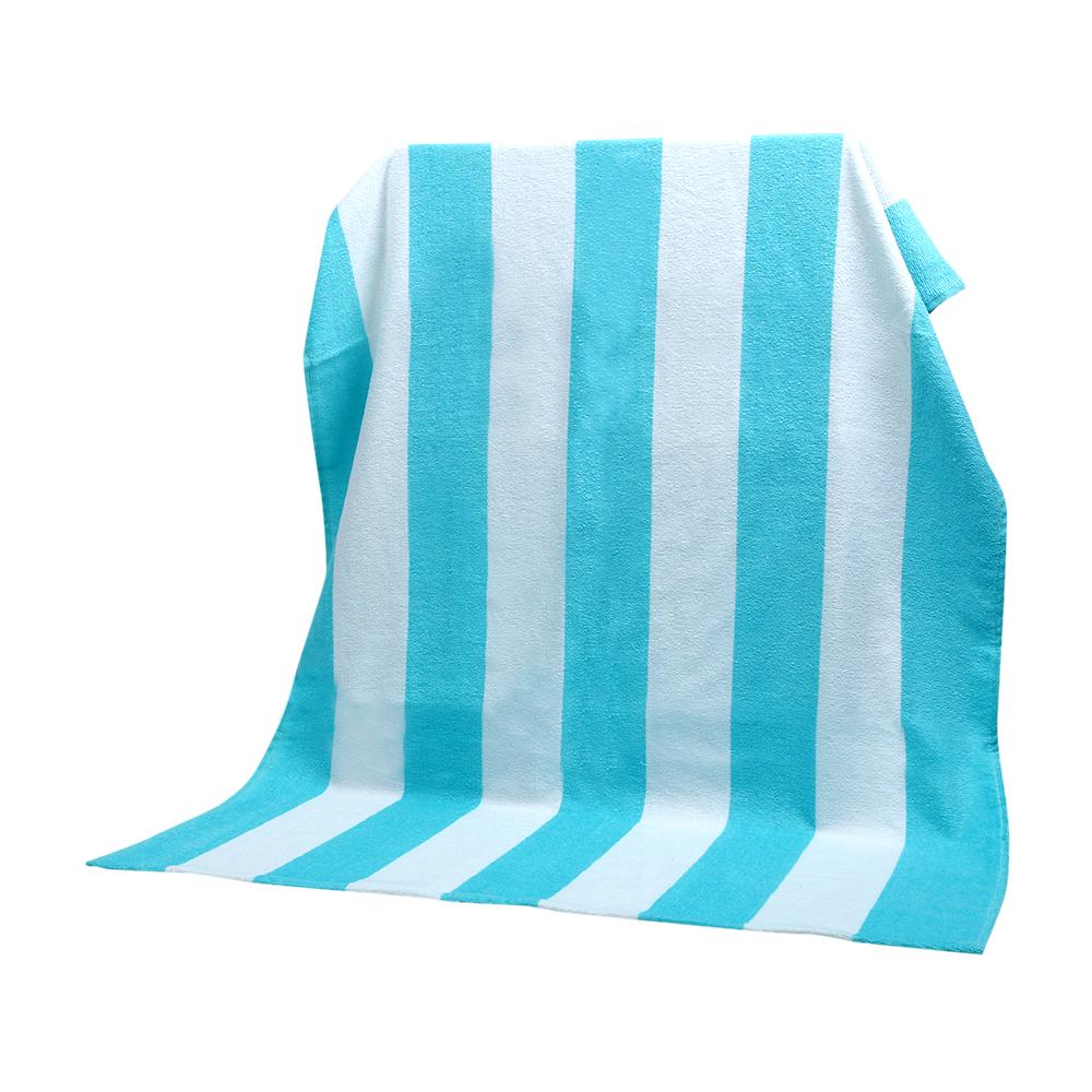 Simple Bath Towel For Kids - White/Blue (BT-12)